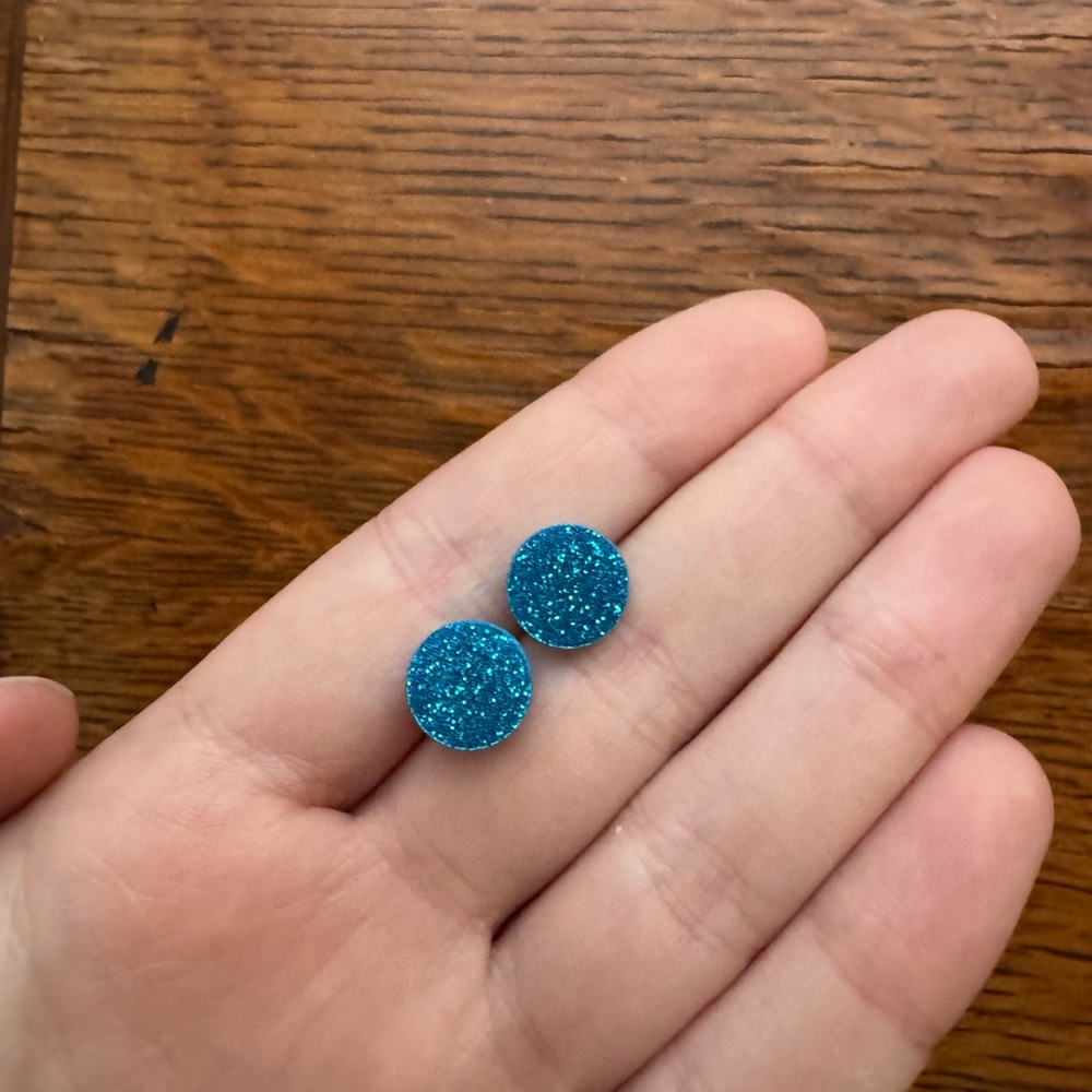 Sparkling Blue Stud Earrings